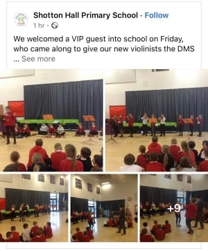 Facebook page of Pupils playing from Shotton hall Primary